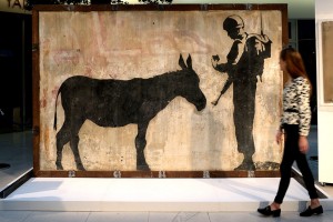 Mogelijk 600.000 dollar voor muurschildering Banksy