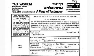 Heintje Theeboom archief Yad Vashem