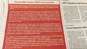 Actiegroep TOF hekelt VPRO Zomergasten