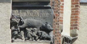 ‘Het Jodenzeug’ op de Lutherse kerk in Wittenberg