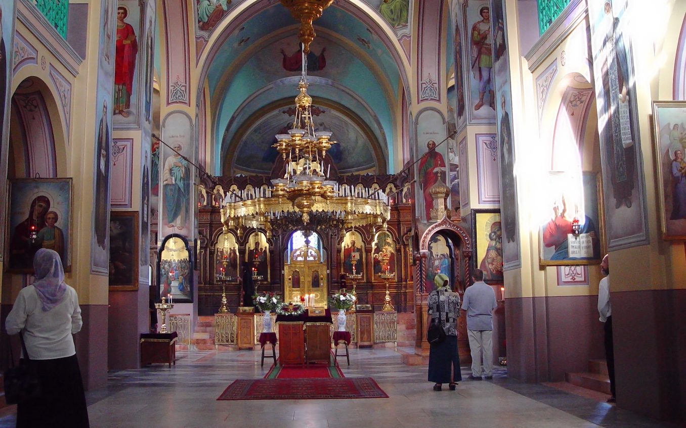 Interieur Alexander Nevsky kerk in Jeruzalem