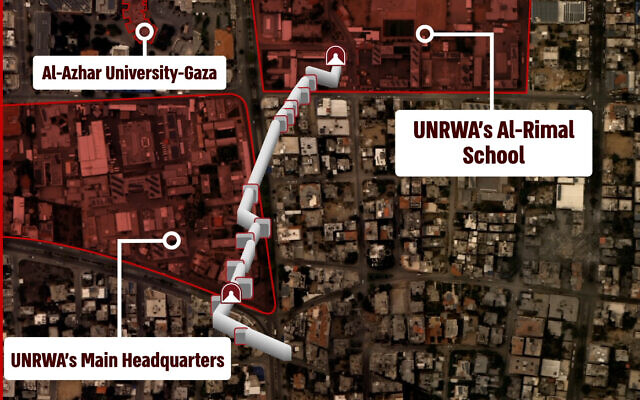 Datacentrum Hamas onder UNRWA-kantoor ontdekt