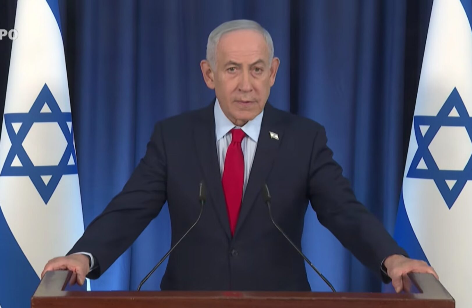Netanyahu, persco 19 maart 2026 (beeld: GPO, YouTube)