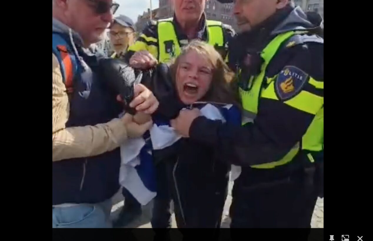 Anti-Israëlactiviste afgevoerd op Dam (beeld: Instagram)
