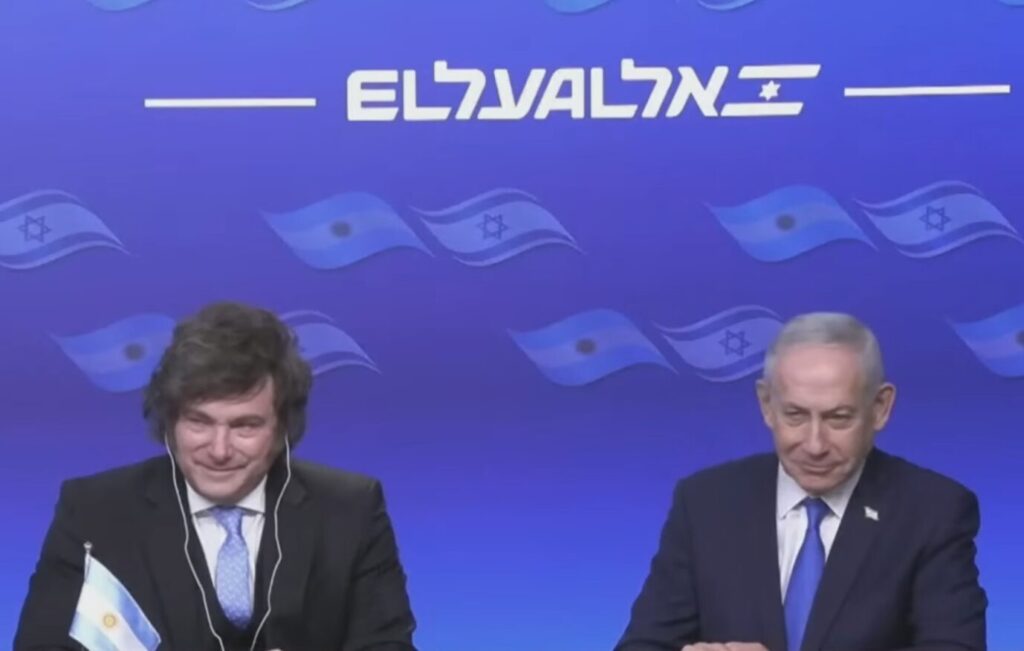 Milei en Netanyahu, Isaac-akkoorden Jeruzalem (beeld: GPO, YouTube)