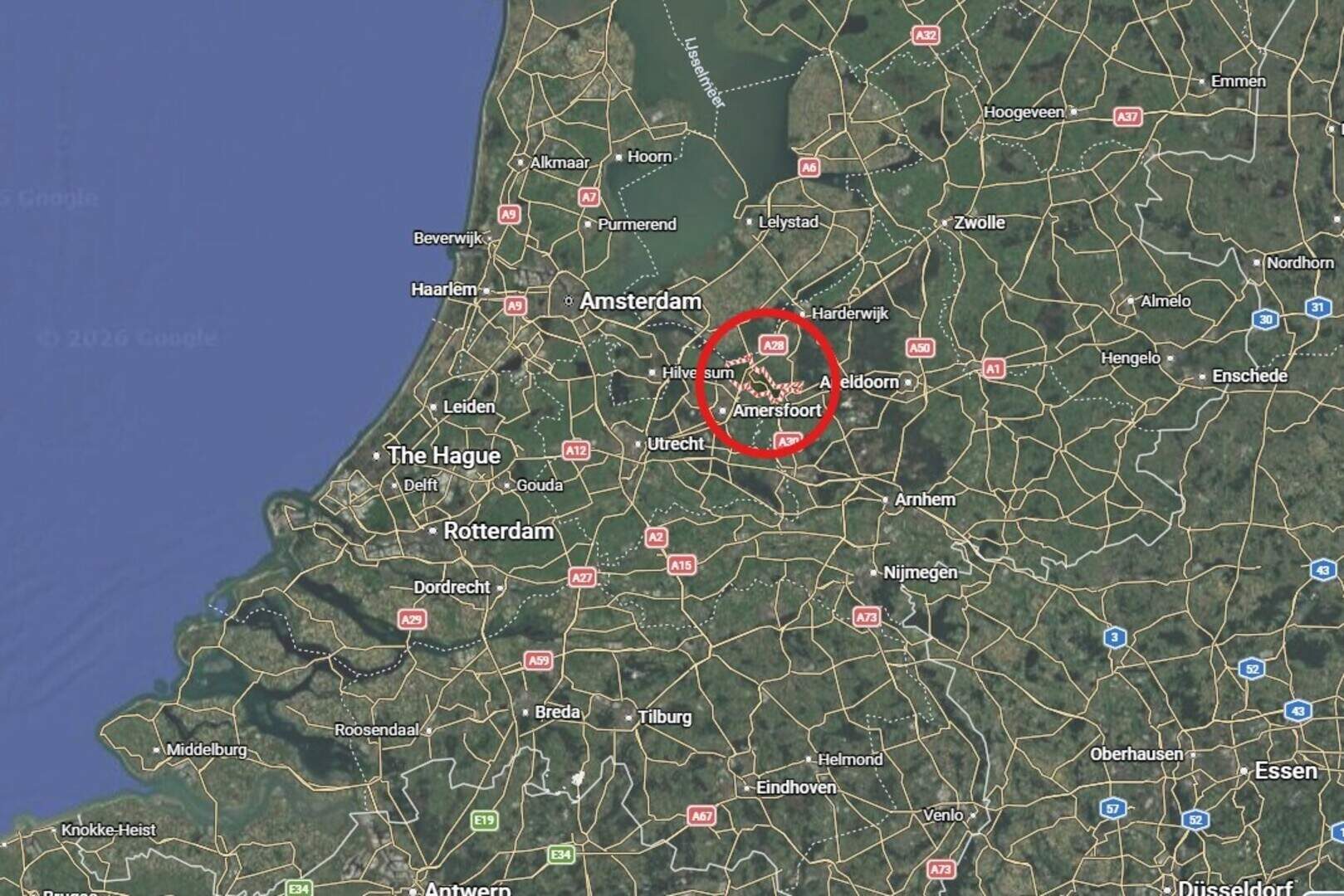 Nijkerk op de kaart (beeld: Google Maps)