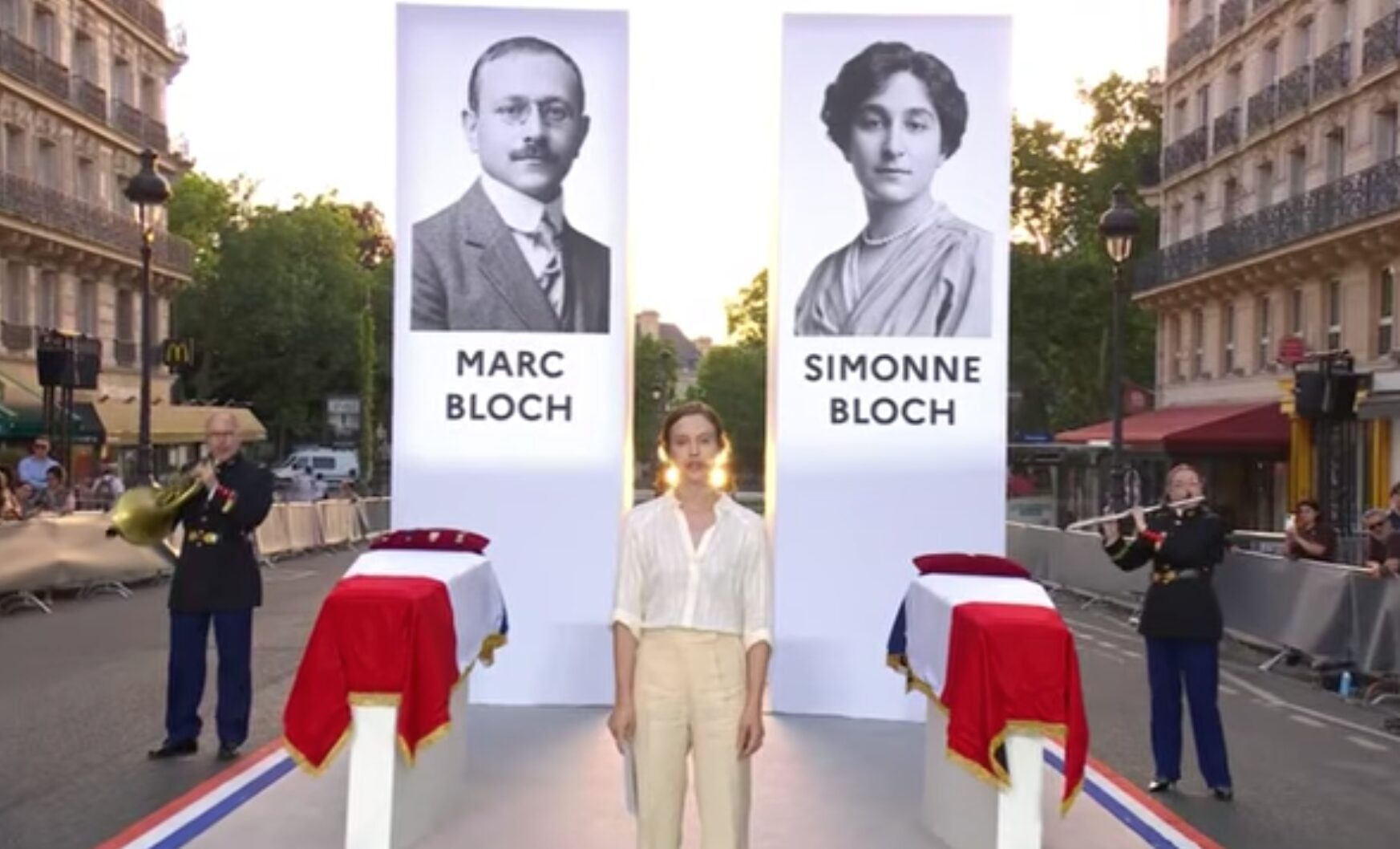 Marc Bloch, Simonne Bloch, Panthéon (beeld: Le Point, YouTube)