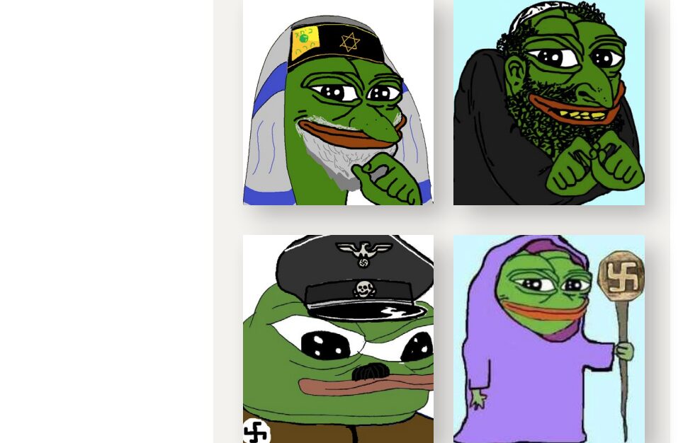 Pepe the Frog in antisemitische stijl (beeld: Onderzoeksrapport-Online-antisemitisme-Longitudinaal-2021-2024)