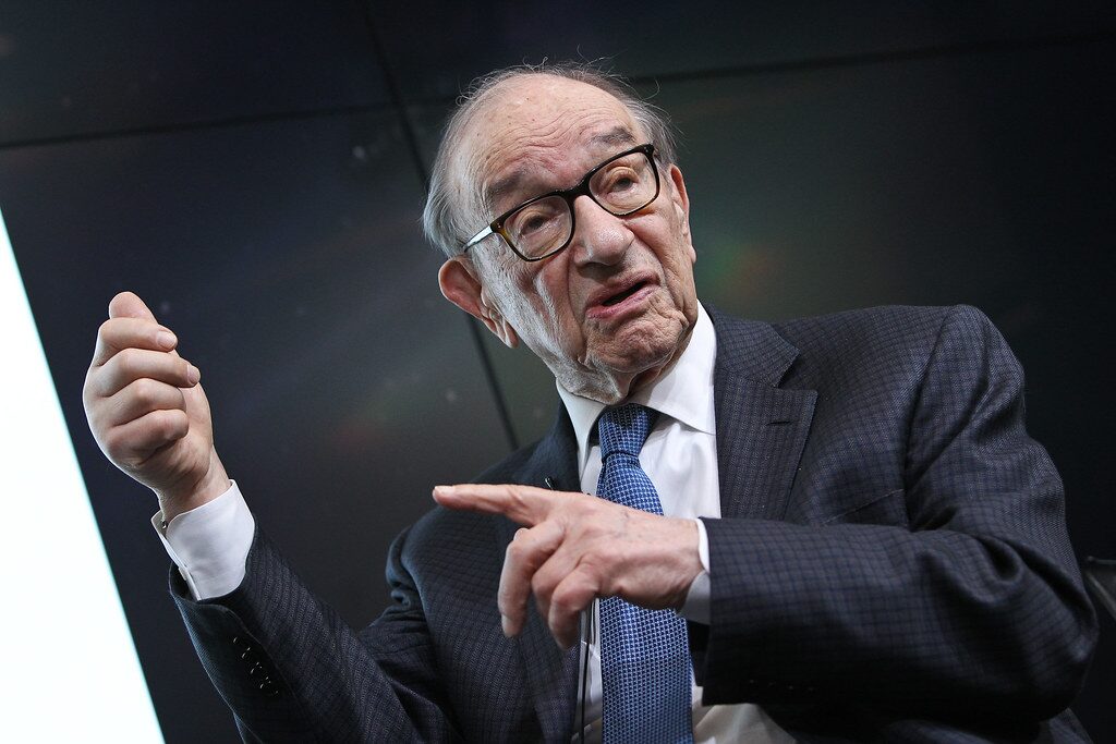 Alan Greenspan, voormalig voorzitter van de Federal Reserve (FED) geeft keynote speech bij het Brookings Institute (beeld: Brookings Institute, Flickr, https://creativecommons.org/licenses/by-nc-nd/2.0/deed.en)