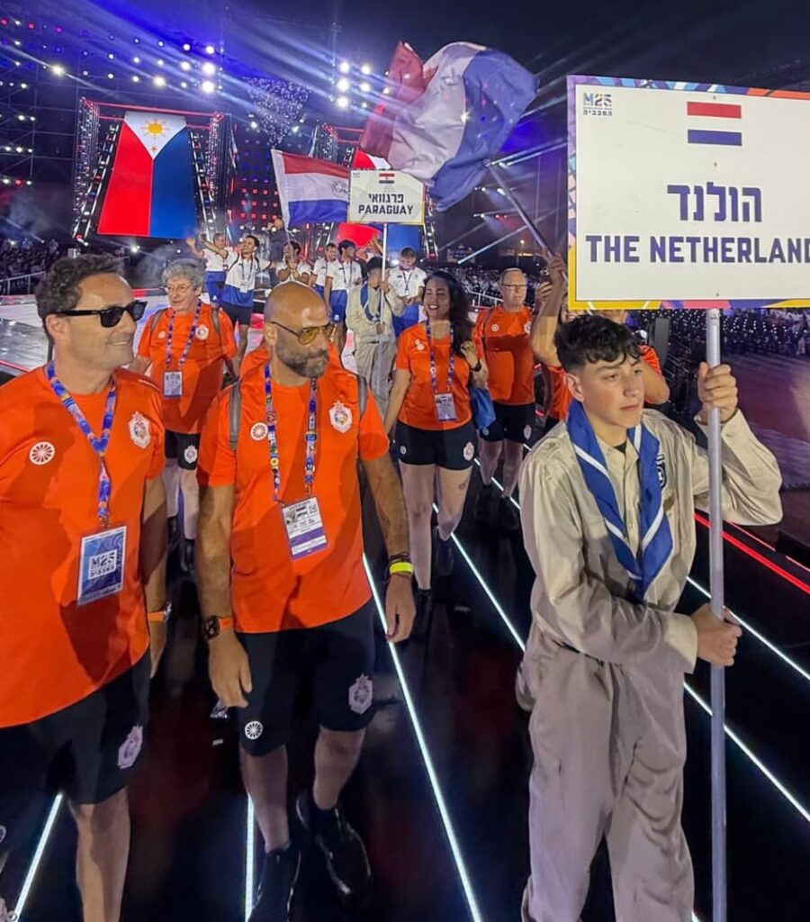 David Beesemer en Alon Kijl in het Teddy Stadion, 2026 (beeld: Maccabiah Games)