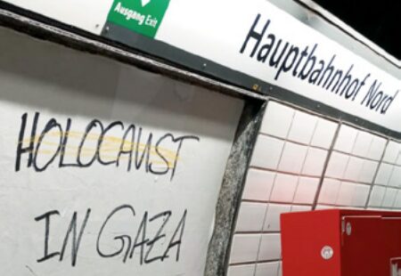 'Holocaust in Gaza', Hamburg (beeld: RIAS Niedersachsen)