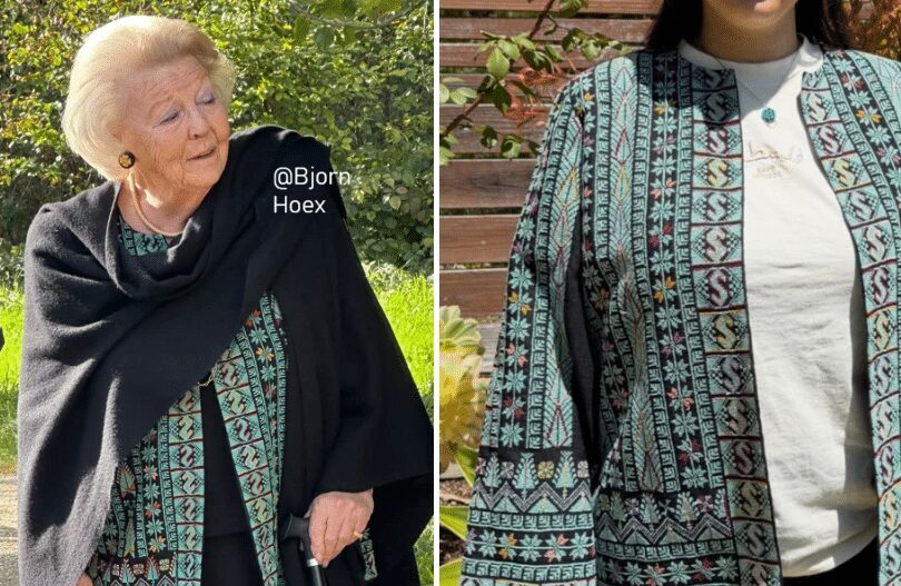 Beatrix met 'Palestijns jasje' (beeld: Bjørn Hoeks)