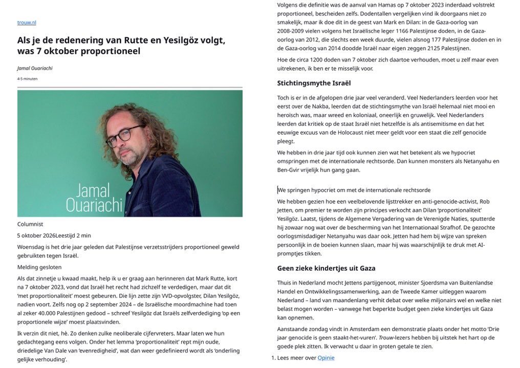 Jamal Ouariachi column (beeld: X.com)